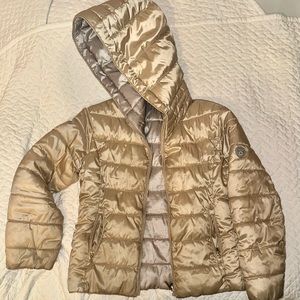 Mayoral Girls’ size 8, adorable REVERSIBLE gold and silver winter coat